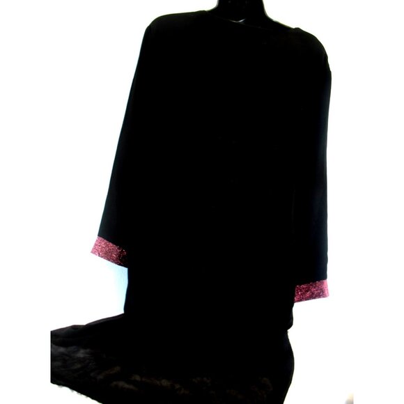 Women’s Law brand Metallic Pink/Black Size 3X, Dress with Sheer attached overlay - Picture 9 of 9